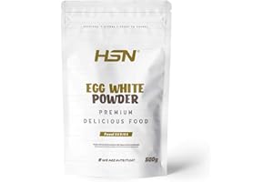 HSN Albúmina de Huevo en Polvo | Sin Sabor 500g | Pura Proteína de Claras Deshidratadas de Gallinas no Enjauladas | No Incluye Dosificador | No-GMO, Vegetariano, Sin Lactosa Sin Grasa