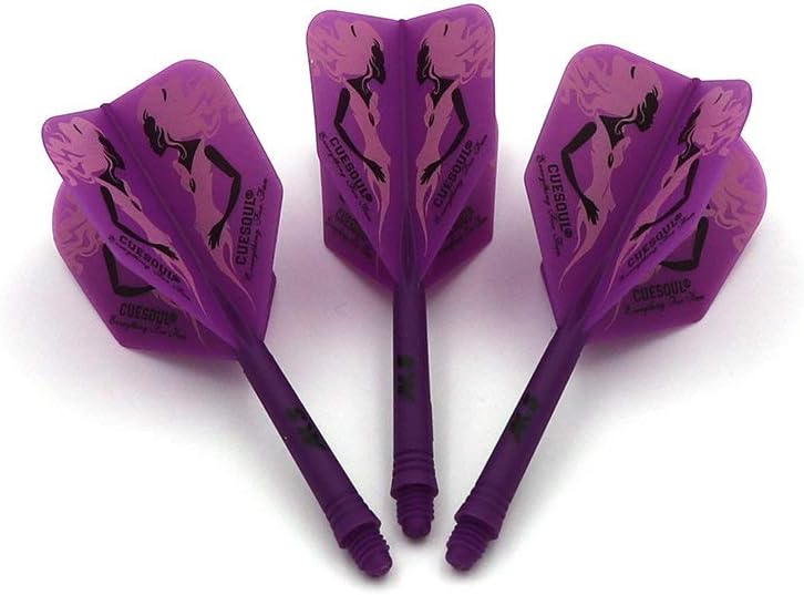 CUESOUL Rost Eje de dardo Integrado y Plumas estándar/lágrima de Pera/Forma Delgada con patrón Atractivo, Juego de 3 Piezas