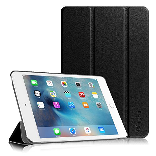 iPad Mini 4 Hülle - Fintie Ultradünn Superleicht Smart Cover Schutzhülle Tasche Case mit Ständer und Auto Sleep / Wake Funktion für Apple iPad mini 4, Schwarz