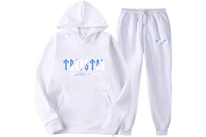 YiLianDa Tuta Completo Uomo, 2 Pezzi Trap Tuta Completa Unisex, Jogging Sportiva Set Autunno Inverno, Donna Felpa con Cappuccio in Plie e Pantaloni