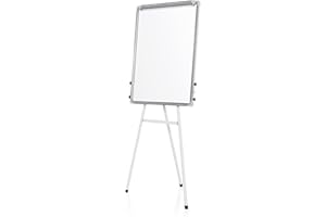 Jago® Chevalet de Conférence - avec Trépied Réglable en Hauteur, 60 x 90 cm, Magnétique, Effaçable, Incluant Marqueurs, Aimants, Papiers, Éponge - Paperboard, Tableau Magnétique Blanc