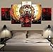 Produktbild JRDWLH Leinwanddrucke 5 Stücke Porsche 911 Gt Gemälde Wohnzimmer Hd Poster Wohnkultur Wandkunst Kein Rahmen Größe B