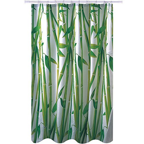 Anti-Schimmel Duschvorhang – Anti-Bakteriell, waschbar, mit 12 Duschvorhangringen, Kunststoff – Polyester, Bambus - 2