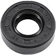 sourcing map Oil Seal, TC 12mm x 25mm x 8mm Nitrile Rubber Cover Double Lip with Spring for Bearing Shaft, Black Pack of 1