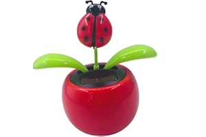 F Fityle Blumen Solar Wackelfigur Solarfigur Solarwackelfigur tanzende Figur Dekofiguren - Marienkäfer