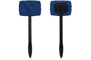 Ovyuzhen 2 Pack Car Windscreen Cleaner Tools From Inside Window Glass Cleaning Tools For Home Kichens With Cloth and Long Handle