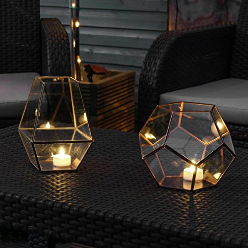 Vase Mini Gewächshaus Terrarium aus Glas und Metall Farbe Kupfer 15,8 cm von Festive Lights - 6