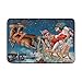 Produktbild CDQPWEISAL Entrance Doormat Santa and His Sleigh Flying Above A Sleepy Village on Christmas Eve Machine Washable Rug Non Slip Mats Bathroom Kitchen Decor Area Rug 23.6x15.7 inch