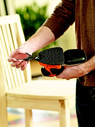 Black+Decker 120W Dreieckschleifer Mouse, Deltaschleifer, 14000U/min, schlankes Design, gummierter Griff, Staubfangbehälter mit Mikrofilter, Klett-Fix, Werkzeugtasche, KA2000 - 7