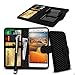 Price comparison product image N4U Online® Clip On PU Leather Wallet Case Cover & Pen For Apple iPhone 5s - Carbon Fibre