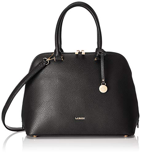 L.CREDI Damen Barbro Schultertasche, Schwarz (Schwarz), 13,5x26x34 cm