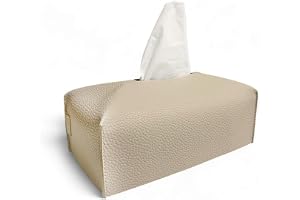 LEART Leather Tissue Box Cover — Masafi Tissue Included | Tissue Box Holder for Home Office Car Hotel Decor | Facial Tissue Holder, Car Tissue Box Holder (Camel)