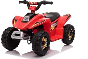 EMK TRADING LTD Ride on Quad Bike, 6V Kids Quad with High & Low Speeds, Forward/Reverse Switch, Electric Vehicle Car for Boys Girls (Red)