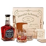 Alta calidad cristal grabado es kraz y apto para lavavajillas - Caja de madera con platillo natural hecho en Alemania, grabado es permanentemente
