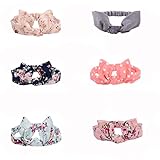 CHRISLZ 6 Pc Colorful Printing Pattern Baby Knotted Headbands