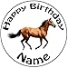 Produktbild Personalisierter Pferd Zuckerguss Kuchen Topper / Kuchendekoration - 20 cm Großer Kreis - Jeder Name Und Jedes Alter