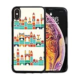 WOCNEMP Building Block Icon Building Block Nähen Apple Phone Xs Max Fall Displayschutzfolie TPU Hard Cover mit dünnem stoßfestem Stoßfänger Schutzhülle für Apple Apple Phone Xs Max 6,5 Zoll
