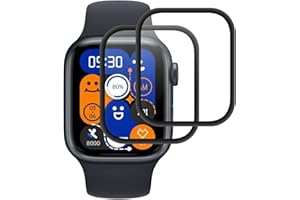 BEUKEI Verre Trempé pour Apple Watch Series 7/8/9 45mm,2 Pièces Protection Vitre [3D Incurvé Couverture Complète][Haute Sensibilité] [Sans Bulless] écran Protection