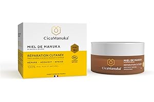CICAMANUKA - MIEL RÉPARATION CUTANÉE 100% DE MIEL DE MANUKA IAA18+ -Favorise la réparation cutanée des peaux sensibles à tendance atopique et acnéique - Comsos Natural - 150ml