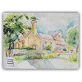 Handgemaltes Wandbild: Auf dem Lande