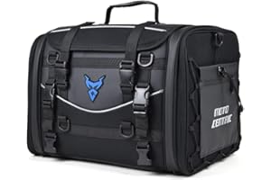 MIGHTYDUTY Motorcycle Tail Bag Expandable 45L~60L Waterproof Motorcycle Saddle Bags Large Capacity Multifunctional Storage Seat Bag for Riding Travel Motorbike Bag M Blue