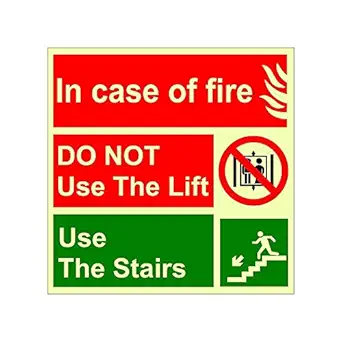 Clickforsign SIGN50-M-1-2x Incase of Fire Do Not Use Lift Sign Board