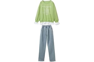 amropi Niña Jogging Chándales Rayas Sudadera y Pantalones 2 Piezas Conjunto de Ropa para 3-14 años