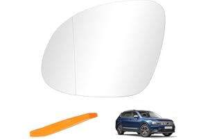 HTTYHT Verre de Rétroviseur Pemplacement pour VW Tiguan 2007-2016/Skoda Yeti 2014-2017/VW Sharan 2010-2022/SEAT Alhambra 2010-2020 Chauffant Asphérique avec Plaque de Support Rétroviseur Extérieur(Droite)