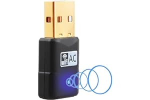RYUUOTO AC600 Mini Antena WiFi USB, Dual Band 5GHz/2.4GHz Adaptador WiFi USB para PC, para PC 600Mbps, Antena Largo Alcance, Conecta y Reproduce Windows11/10/8.1/8/7/Vista/XP