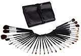 Glow 34 Piece Professional Makeup Brushes in Black Case