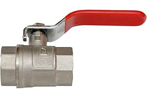 TOKKA Kugelhahn 1" Zoll Innengewinde aus Pressmessing, voller Durchgang, Hebelgriff