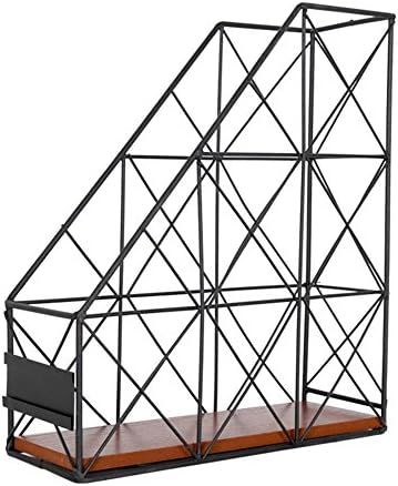 Metal magazine holders, Magazine storage box Metal wire mesh rack Desktop file holder Iron Office supplies Houseware-Black A 26.3x8.7x29.5cm(10x3x12inch)