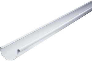 INEFA Grondaia in PVC semicircolare 200cm NW 100, 1 pezzo, bianco canali di gronda, in pvc per tettoia, montaggio facile a innesto, Made in Germany
