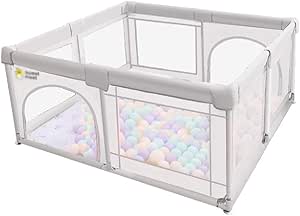 Parc Bebe Yxx Rose Gris Vert Tout Petits Parc Cloture De Parc Portable Pour Bebe Avec Tapis Antiderapant Et 100 Balles Tres Grand Parc Interieur Color Style 2 Size 150 150 62cm Amazon Fr Bebe