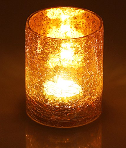 SouvNear Kerze Teelicht Votiv-Halter 9,1 cm -Silber-Golden - Handmade in Glas für Zimmer / Gastronomie / Parteien / Garten - Haus und Bürodekor