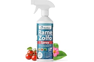 BIONEE Rame Zolfo Spray 500 ml – Trattamento naturale pronto all’uso per piante ornamentali, da frutto, orto e giardino – Con rame, zolfo, caolino e microelementi