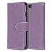 Produktbild Chreey iPhone 6 6S Hülle, Matt Leder Tasche Retro Handyhülle Magnet Flip Case mit Kartenfach Geldbörse Schutzhülle Etui [Lila]