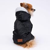 Pettrend Siyah K&uuml;rkl&uuml; Tulum Yağmurluk K&uuml;&ccedil;&uuml;k Irk Yağmurluk K&ouml;pek Kıyafeti K&ouml;pek Yağmurluğu M