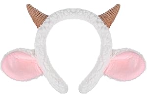 OATIPHO Cerchietto Di Pecora Con Corna E Orecchie Di Pecora Lampada Fascia Per Cosplay Accessori Per Costume Di Halloween Di Pecora Animale