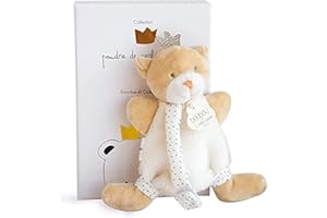 Doudou et Compagnie DC3512 BEAR SMALL KING - przytulanka z klipsem na smok, beżowa