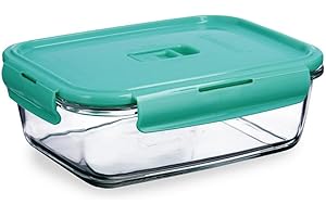 Luminarc Turquoise Récipient rectangulaire hermétique en verre 122 cl