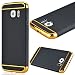 Produktbild GrandEver Samsung Galaxy S6 Weiche Silikon Hülle Durchsichtige Rückschale TPU Bumper Transparent Schutzhülle Klar Handytasche mit Muster Anti-Kratzer Stoßdämpfung Ultra Slim Rückseite Silicon Backcover Soft Case Protective Cover Ultradünnen Premium Handyhülle - Gold und Schwarz
