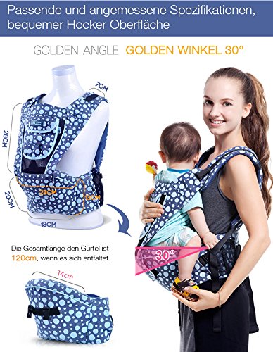 FEMOR wunderbar praktische Babytrage als Bauchtrage, Rückentrage und Hüfttrage,bis 15kg, Geeignet für Neugeborene, Säuglinge & Kleinkinder - 6