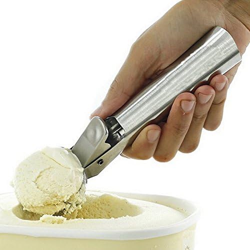 OUSSIRRO Stainless Steel Ice Cream Scoop Easy Trigger Ice Cream Frozen Yogurt Cookie Dough Meat Balls