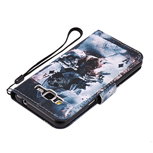 Nancen Samsung Galaxy Grand Prime SM-G530 G531F (5 Zoll) Hülle / Handyhülle, Painted Persönlichkeit PU Leder Tasche Schutzhülle Case Lederhülle Flip Cover mit Standfunktion, zwei Kartenfächer und Eine Brieftasche Etui [Gott des Todes] - 7