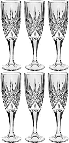 Grosvenor Crystal (London) Set of 6 Champagne Flutes 21.5cm / 6oz (Gift Boxed)