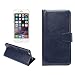 Produktbild iPhone 6/6S Fall, lindacase iPhone 6/6S Schutzhülle, Fancy Design klar Muster, Ultra Slim Frosted Leder Flip Wallet Schutzhülle für iPhone (mit gehärtetem Glas Displayschutzfolie gratis) (6/6S) blau blau 6/6s