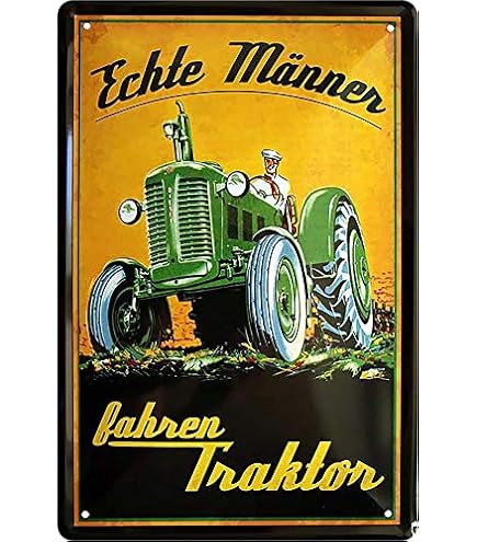 HomDeo Personalisierbares Metallschild – 20,3 X 30,5 Cm, Vintage Farmall Tractor Design, Für Garage & Wohnung