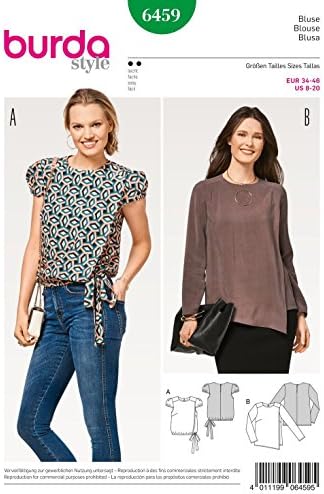 Burda Pattern 6459 Blouse, White, Paper, 19 x 14 x 0.5 cm