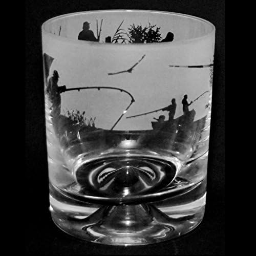 FISHING SCENE GIFT ~ Boxed WHISKY TUMBLER GLASS